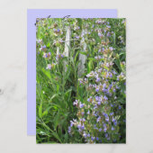 Blue Sage Flowers Aangepaste Uitnodigingen (Voorkant / Achterkant)