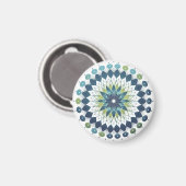 Blue & Sage Medallion - Abstract Magnet Magneet (Voorkant / Achterkant)