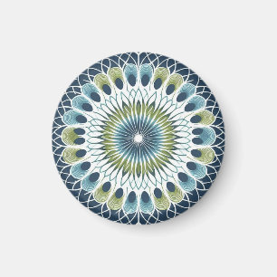 Blue & Sage Medallion - Abstract Magnet Magneet