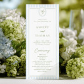 Blue & Sage Wedding Program Kaart