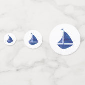 Blue Sailboat Nautical Painting Party Confetti (Derrière)