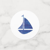 Blue Sailboat Nautical Painting Party Confetti (Petit recto)