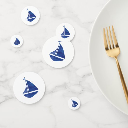 Blue Sailboat Nautical Painting Party Confetti (Groupe)