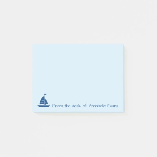 Blue Sailboat Silhouette Post-it® Notes (Voorkant)