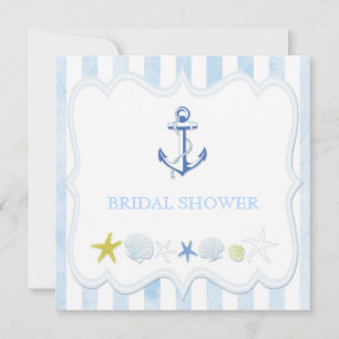 Blue Sailing Anchor Nautical Vrijgezellenfeest Kaart