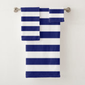 Blue Sailor Stripe (op grote schaal) Bad Handdoek (Insitu)