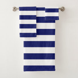 Blue Sailor Stripe (op grote schaal) Bad Handdoek