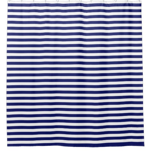 Blue Sailor Stripe (op grote schaal) Douchegordijn (Voorkant)
