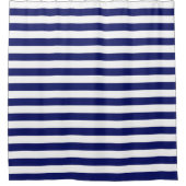 Blue Sailor Stripe (op grote schaal) Douchegordijn (Voorkant)