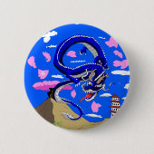 Blue Sakura Dragon Button (Voorkant)