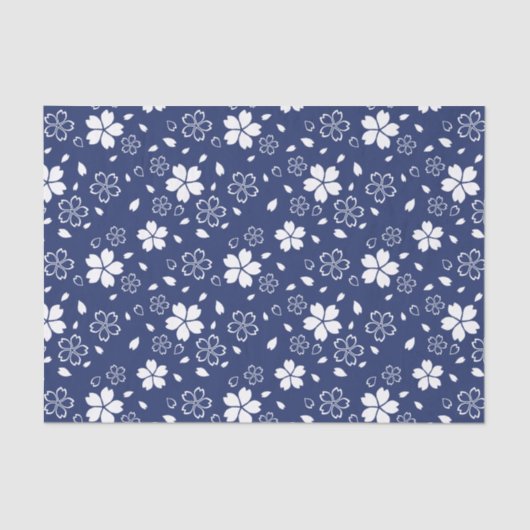 Blue Sakura Pattern Tissuepapier (Voorkant)