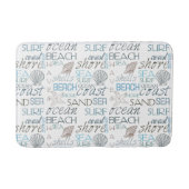 Blue Sand Beach Theme Shells Words Badmat (Voorkant)