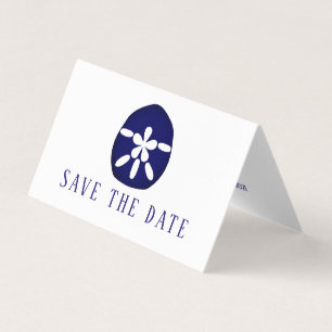 Blue Sand Dollar, foto Save the Date Card Visitekaartjes