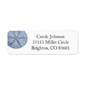 Blue Sand Dollar Return Address Label (Voorkant)