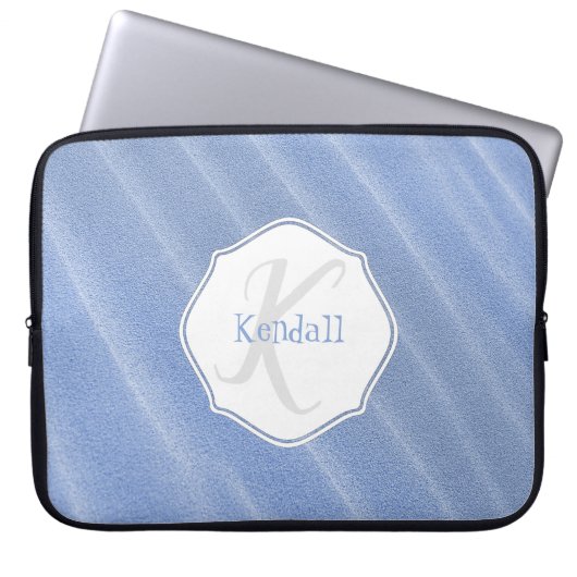 Blue Sand Ripples - Aangepaste laptophoes Laptop Sleeve (Voorkant)