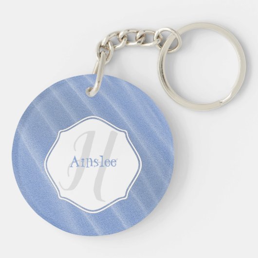 Blue Sand Ripples Personalized Acryllic Sleutelhan Sleutelhanger (Achterkant)