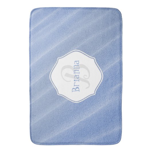 Blue Sand Ripples Personalized Bath Mat (Voorkant Verticaal)