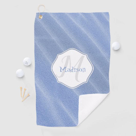 Blue Sand Ripples Personalized Golf Towel Golfhanddoek (Insitu)