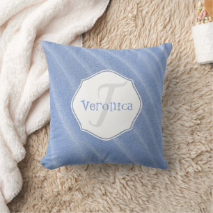 Blue Sand Ripples Personalized Pillow Kussen