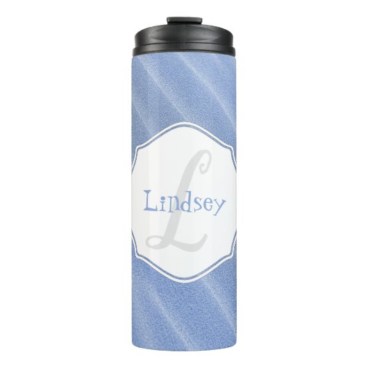 Blue Sand Ripples Personalized Thermal Tumbler Thermosbeker (Voorkant)