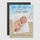 Blue Sandy Toes Salty Kisses Merry Xmas Magnet (Voorkant / Achterkant)