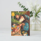 Blue Santa  Blue Suit & Black Fur, Briefkaart (Staand voorkant)