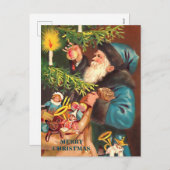 Blue Santa  Blue Suit & Black Fur, Briefkaart (Voorkant / Achterkant)