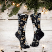 Blue Santa Christmas Design Athletic Crew Sokken