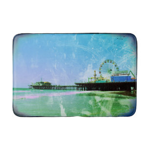 Blue Santa Monica Pier Digitale Kunst Badmat