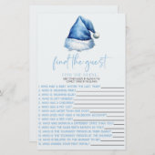 Blue Santa Vind het Gast Baby shower Spel Briefpapier (Voorkant / Achterkant)