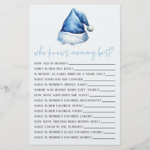 Blue Santa Wie kent het spel van het Baby shower v Briefpapier