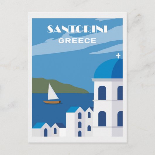 Blue Santorini Griekenland Grieks reizen Briefkaart (Voorkant)