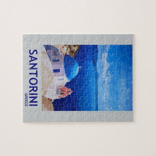 Blue Santorini, Griekenland - Uitzicht uit Oia Legpuzzel (Horizontaal)