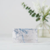 Blue Saphire Silver Metallic Marble Gray Visitekaartje (Staand voorkant)