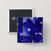 Blue Sapphire 2 Vierkante Button 5,1 Cm (Voorkant /achterkant)