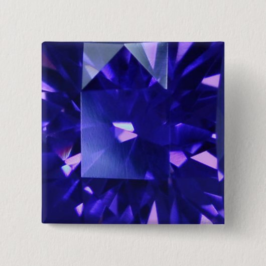 Blue Sapphire 2 Vierkante Button 5,1 Cm (Voorkant)