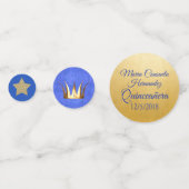 Blue Sapphire et Gold Custom Quinceanera Confetti (Devant)