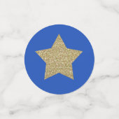 Blue Sapphire et Gold Custom Quinceanera Confetti (Petit recto)