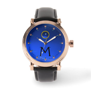 BLUE SAPPHIRE GEM STONE MONOGRAM HORLOGE