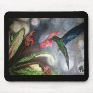 BLUE SAPPHIRE HUMMING BIRD MOUSEPAD MUISMAT