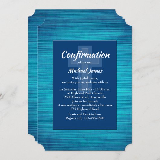 Blue Sapphire Invitation religieuse (Devant / Derrière)