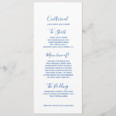Blue Sapphire moderne art abstrait menu mariage (Dos)