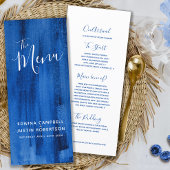 Blue Sapphire moderne art abstrait menu mariage