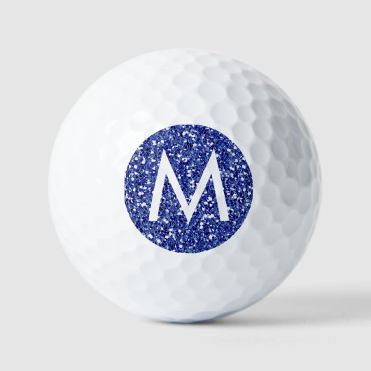 Blue Sapphire Personalized Modern Initiaal Golfballen (Voorkant)