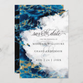 Blue Sapphire Waterverf Geode BarefootBride™ (Voorkant / Achterkant)