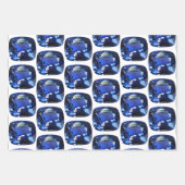 Blue Sapphire Wrapping Paper Cushion Gemstone (Voorkant 2)