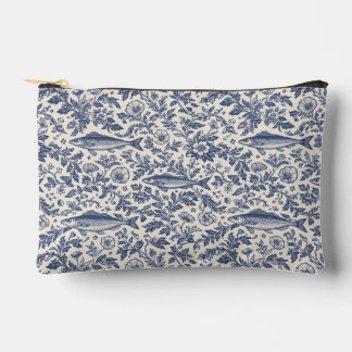 Blue Sardine Chinoiserie Cosmetic Pouch  Etui