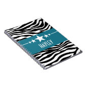 Blue Sassy Star Zebra Carnet (Côté Droit)