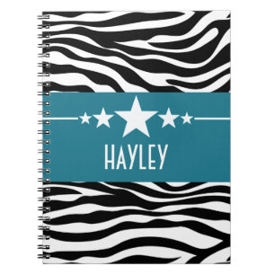 Blue Sassy Star Zebra Carnet