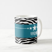 Blue Sassy Star Zebra Mug (Devant droit)